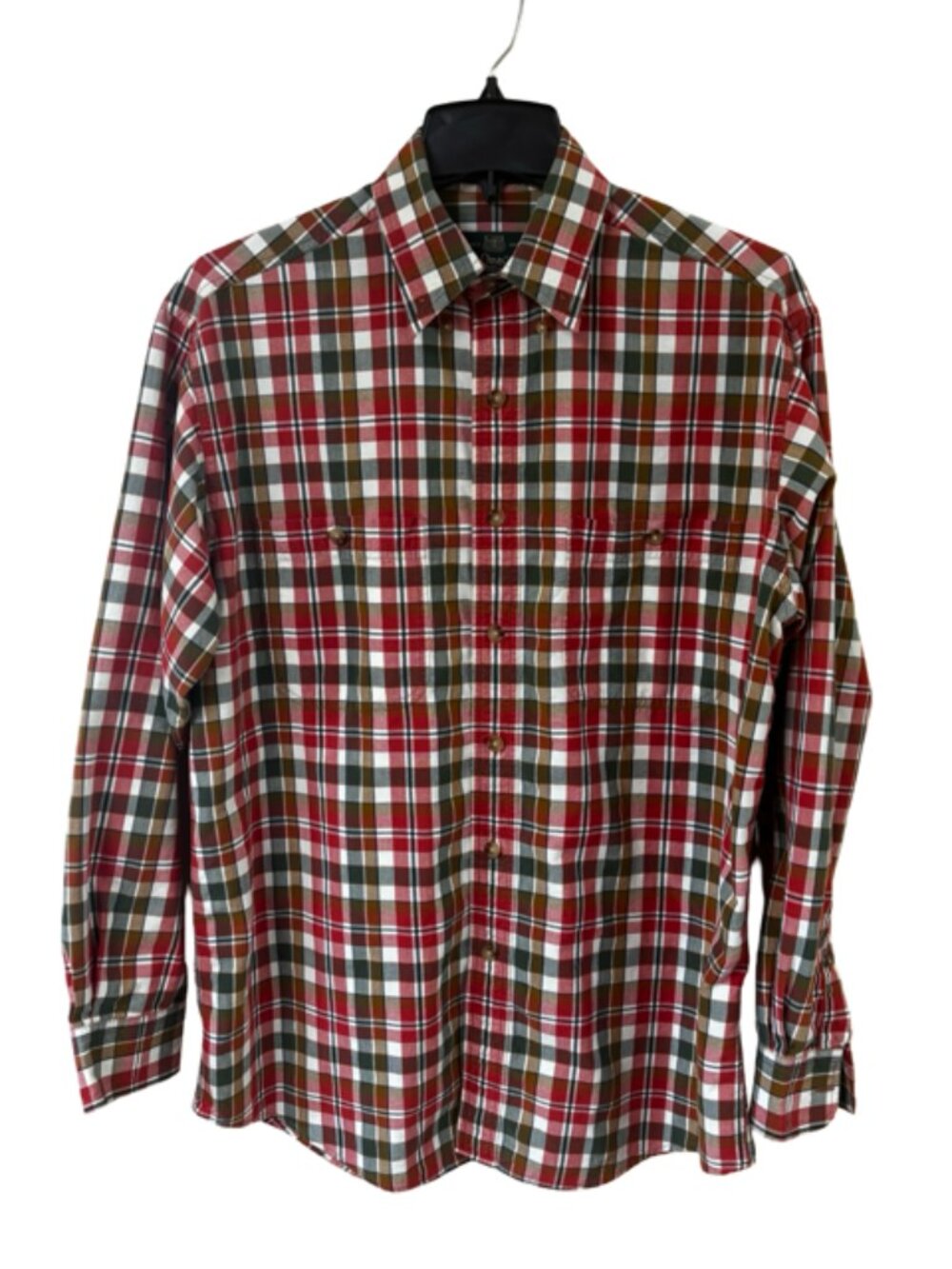 Orvis Shirt Mens Medium Multicolor Plaid Button Up Long Sleeve Cotton Outdoors